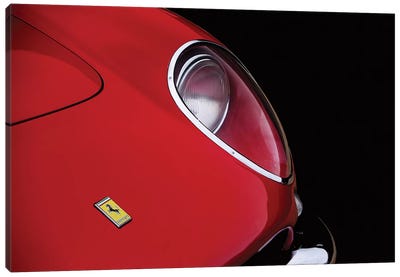 1966 Ferrari 275 GTB Canvas Art Print - Black, White & Red Art