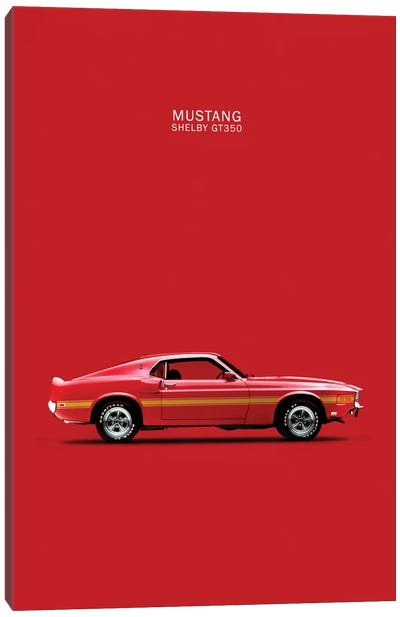 1969 Ford Mustang Shelby GT350 (Red) Canvas Art Print - Ford