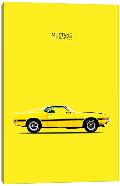 1969 Ford Mustang Shelby GT350 (Yellow) Canvas Art Print - Ford