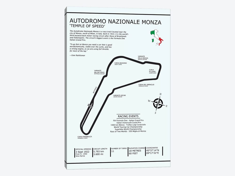 Autodromo Nazionale Monza by Mark Rogan 1-piece Canvas Artwork