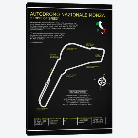 Autodromo Nazionale Monza BL Canvas Print #RGN562} by Mark Rogan Art Print