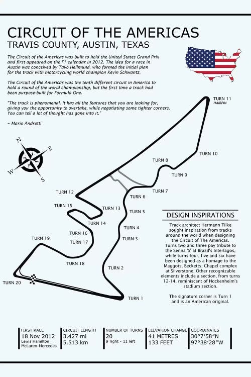 Circuit OfThe Americas by Mark Rogan wall art