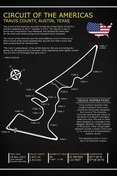 Circuit OfThe Americas BL by Mark Rogan canvas print
