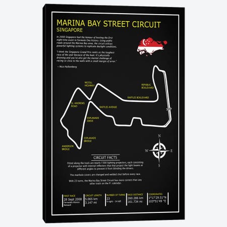 Marina Bay Circuit BL Canvas Print #RGN605} by Mark Rogan Art Print