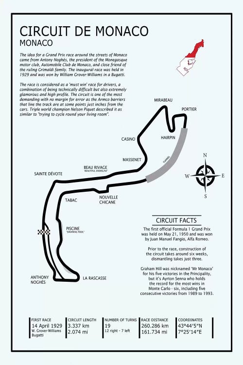 Monaco Circuit by Mark Rogan wall art