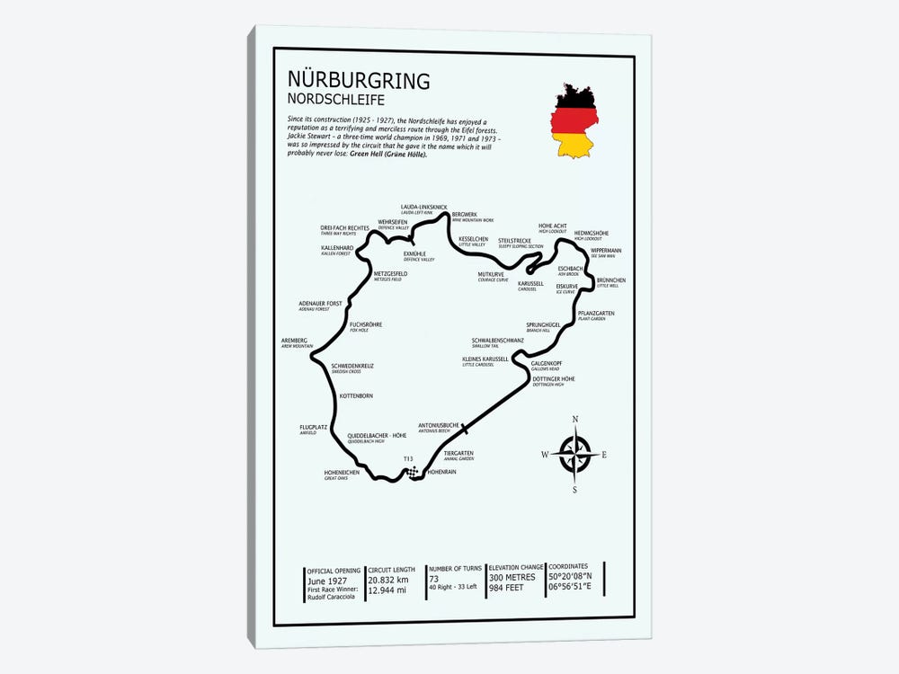 Nurburgring Nordschleife by Mark Rogan 1-piece Canvas Print