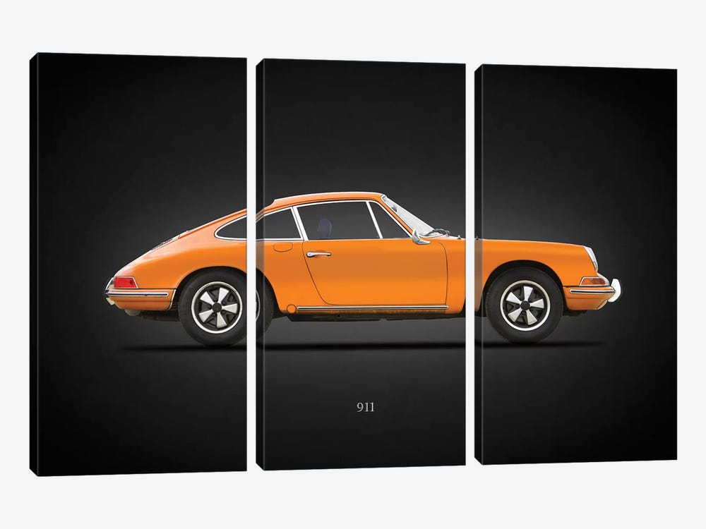Porsche 911 1968 by Mark Rogan 3-piece Canvas Print