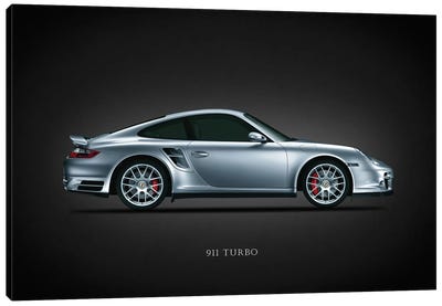 Porsche 911 Turbo Silver Canvas Art Print - Automobile Art