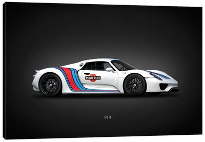 Porsche 918 Martini Canvas Art Print - Automobile Art