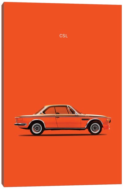 1972 BMW CSL Canvas Art Print - Automobile Art