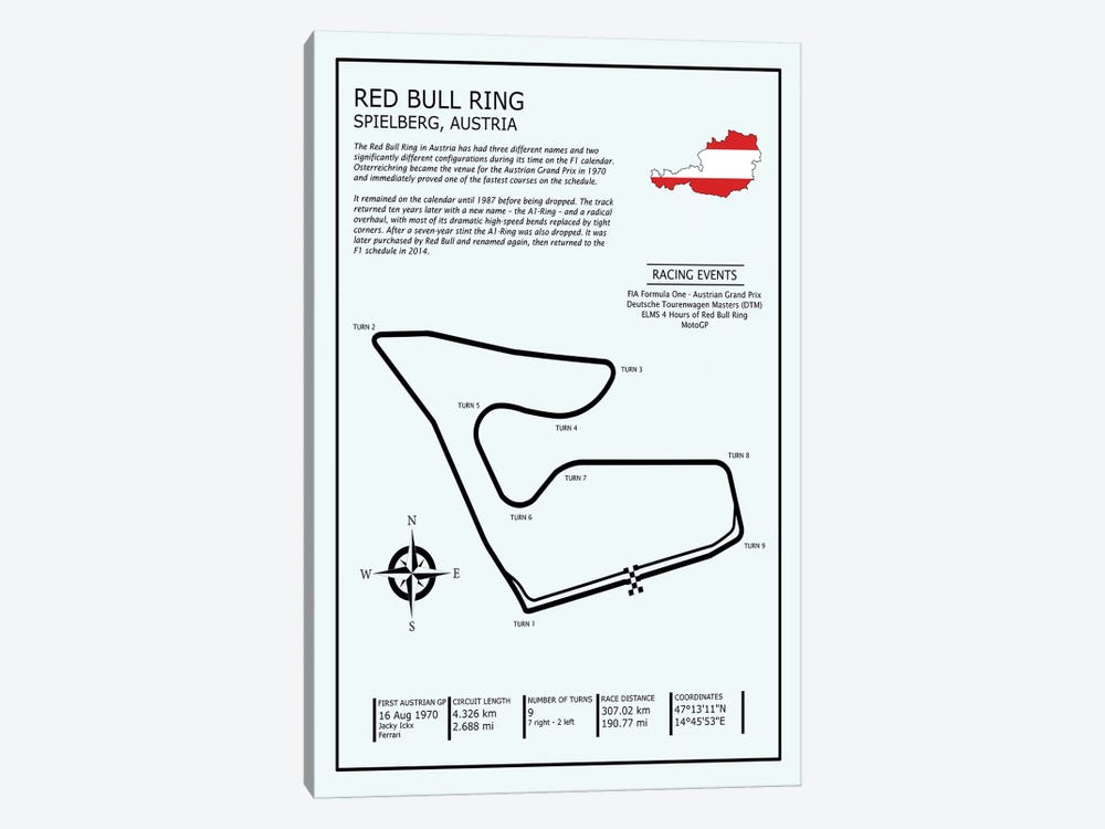 Red Bull Ring Austria by Mark Rogan 1-piece Canvas Print
