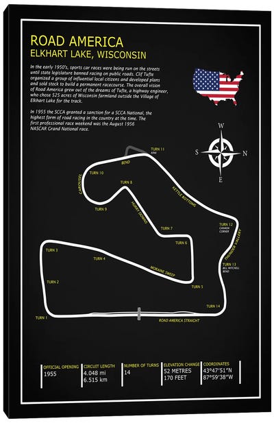 Road America BL Canvas Art Print - Auto Racing Art