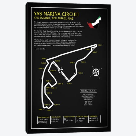 Yas Marina Circuit UAE BL Canvas Print #RGN701} by Mark Rogan Canvas Print