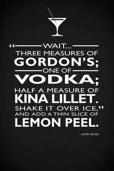 Black & White Pop Culture Art: James Bond - 3 Measures by Mark Rogan