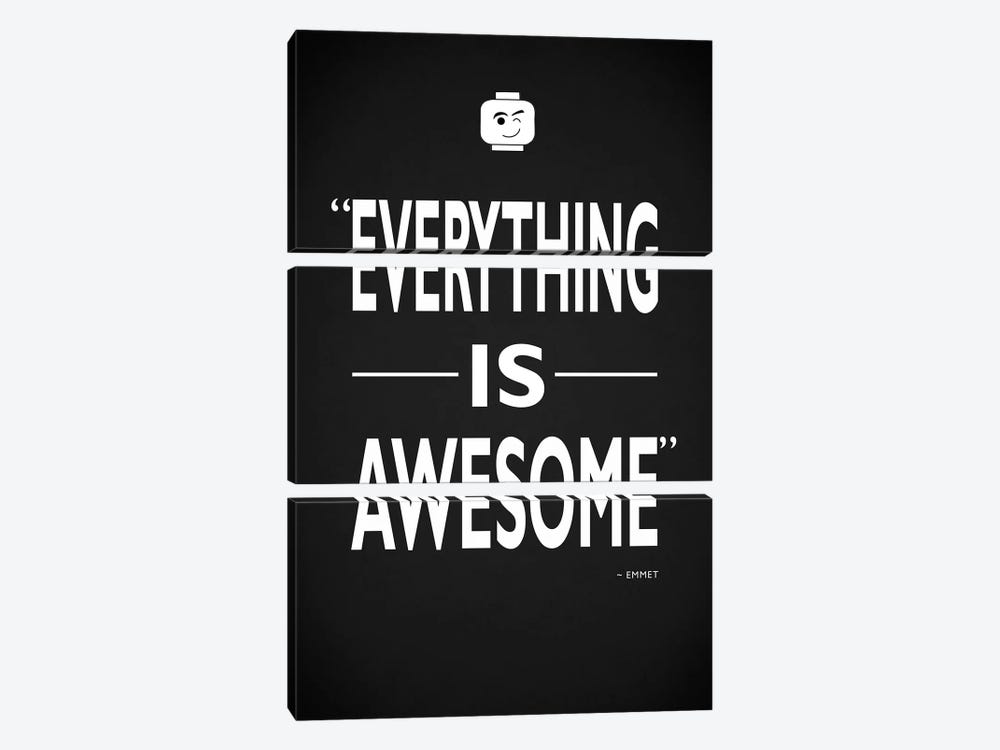 Lego Everything Is Awesome by Mark Rogan 3-piece Canvas Print