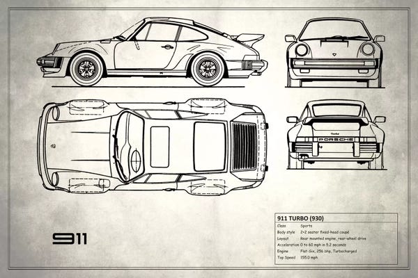 Mark Rogan: 1977 Porsche 911 Turbo (930) (Vintage Silver) by Mark Rogan