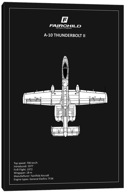 BP A-10 Thunderbolt 2 Black  Canvas Art Print - Mark Rogan