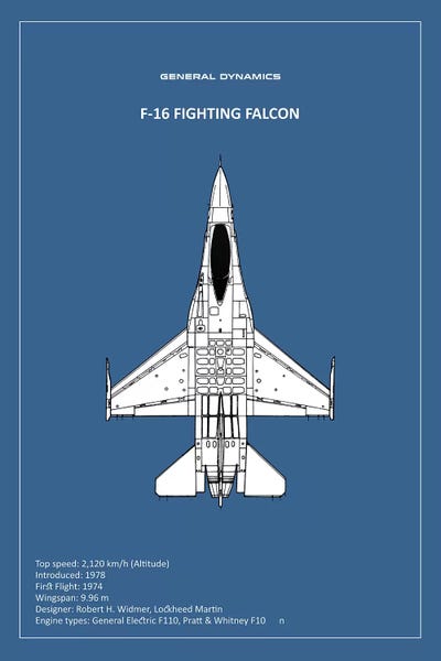 Aviation Blueprints: BP F-16 Fighting Falcon  by Mark Rogan