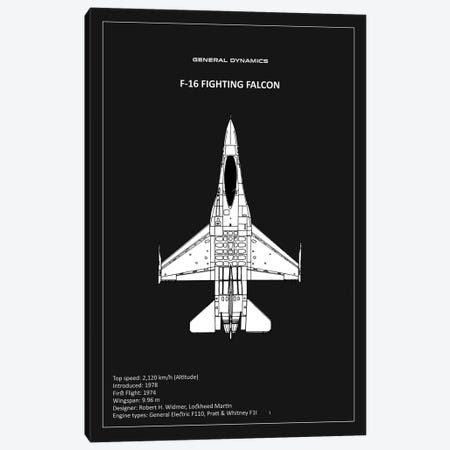 BP F-16 Fighting Falcon Black  Canvas Print #RGN748} by Mark Rogan Canvas Print