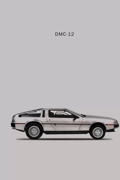 Black & White Pop Culture Art: 1981 DeLorean DMC-12 by Mark Rogan