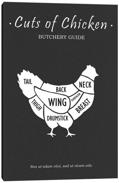 Butchery Chicken Canvas Art Print - Cooking & Baking Art
