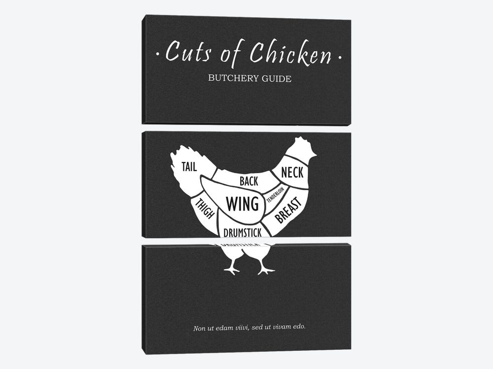 Butchery Chicken by Mark Rogan 3-piece Art Print