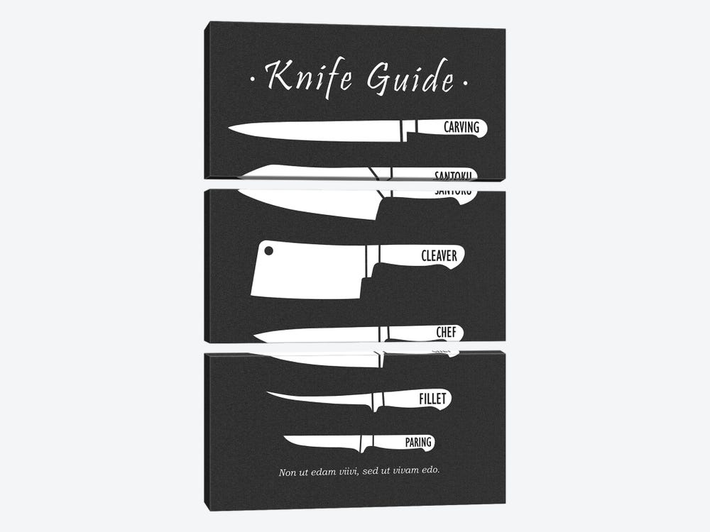 Butchery Knives by Mark Rogan 3-piece Canvas Art Print