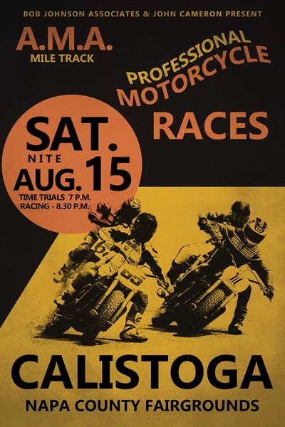Vintage Posters: Calistoga Motorcycle Races by Mark Rogan