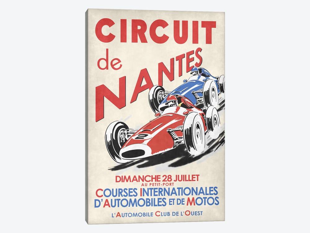 Circuit De Nantes 1946 by Mark Rogan 1-piece Canvas Artwork