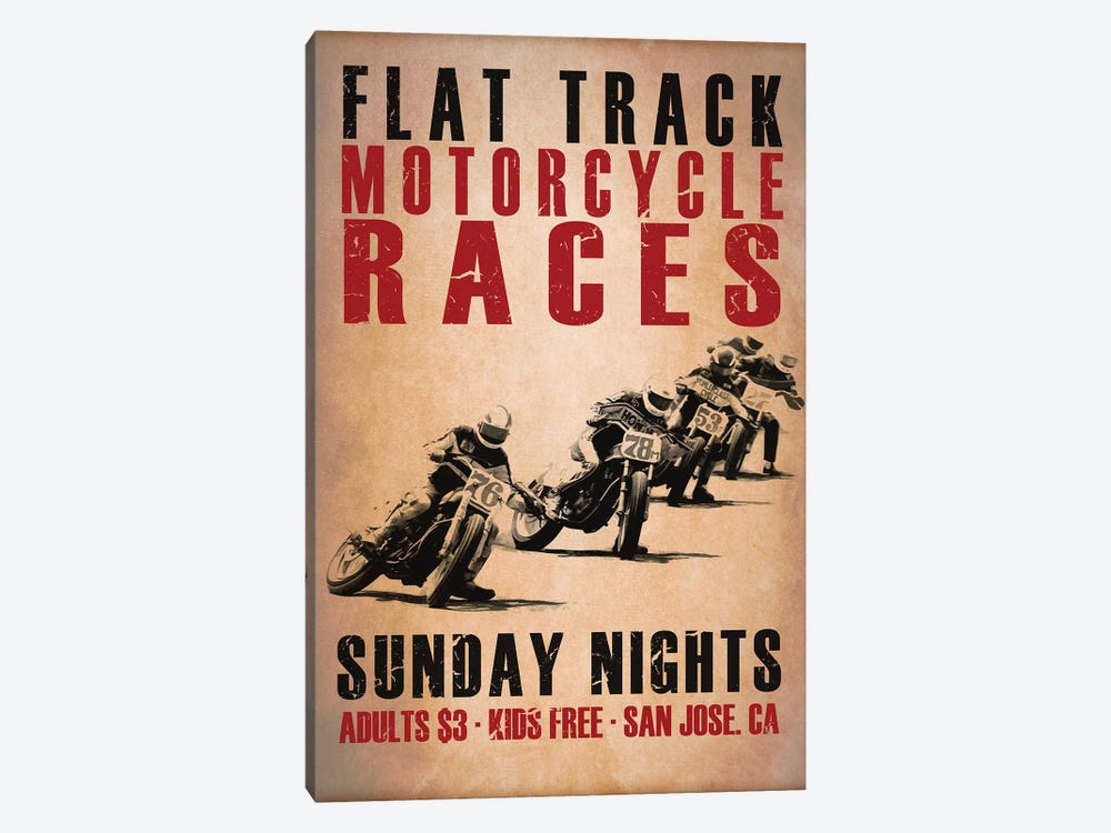 Flat Track Racers by Mark Rogan 1-piece Art Print