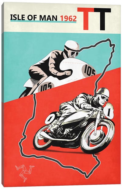 Isle Of Man TT 1962 Canvas Art Print - Motorcycle Art