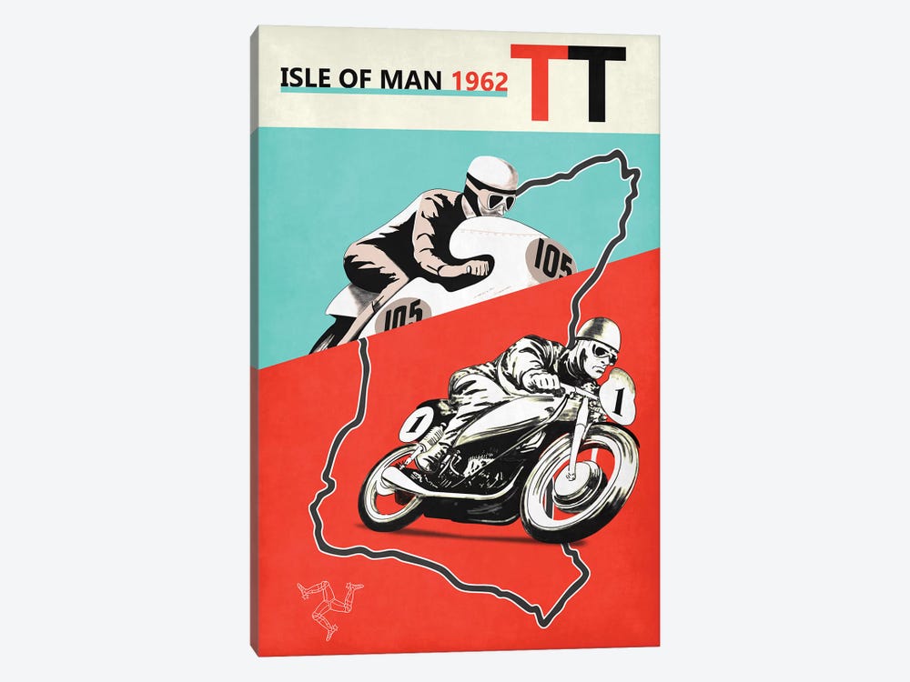 Isle Of Man TT 1962 by Mark Rogan 1-piece Canvas Artwork