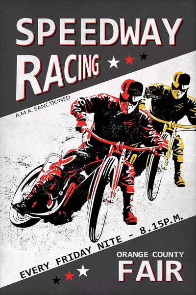 Vintage Posters: Speedway Racing OC Fair by Mark Rogan