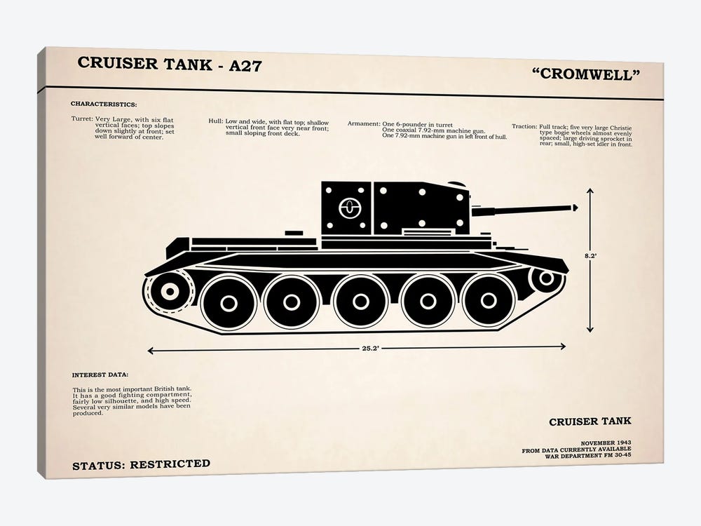 Cromwell A27 Tank by Mark Rogan 1-piece Art Print