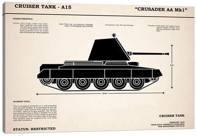Crusader A15 Tank Canvas Art Print - Military Vehicle Art