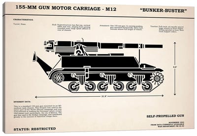 M12 Gun Carriage 155mm Canvas Art Print - Mark Rogan