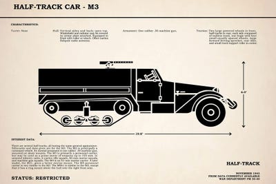 M3 Half Track Car by Mark Rogan art print