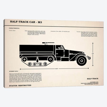 M3 Half Track Car Canvas Print #RGN842} by Mark Rogan Canvas Artwork