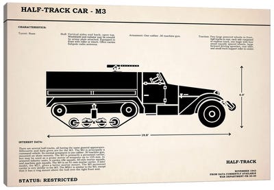 M3 Half Track Car Canvas Art Print - Mark Rogan