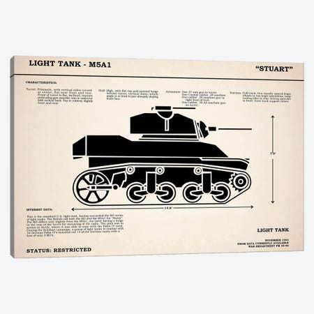 M5A1 Light Tank Canvas Print #RGN846} by Mark Rogan Art Print