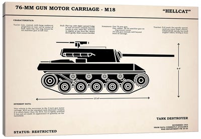 T70 76mm Gun Motor Carriage Canvas Art Print - Military Vehicle Art