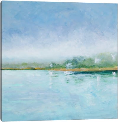 Bayside Morning Canvas Art Print - Turquoise Art