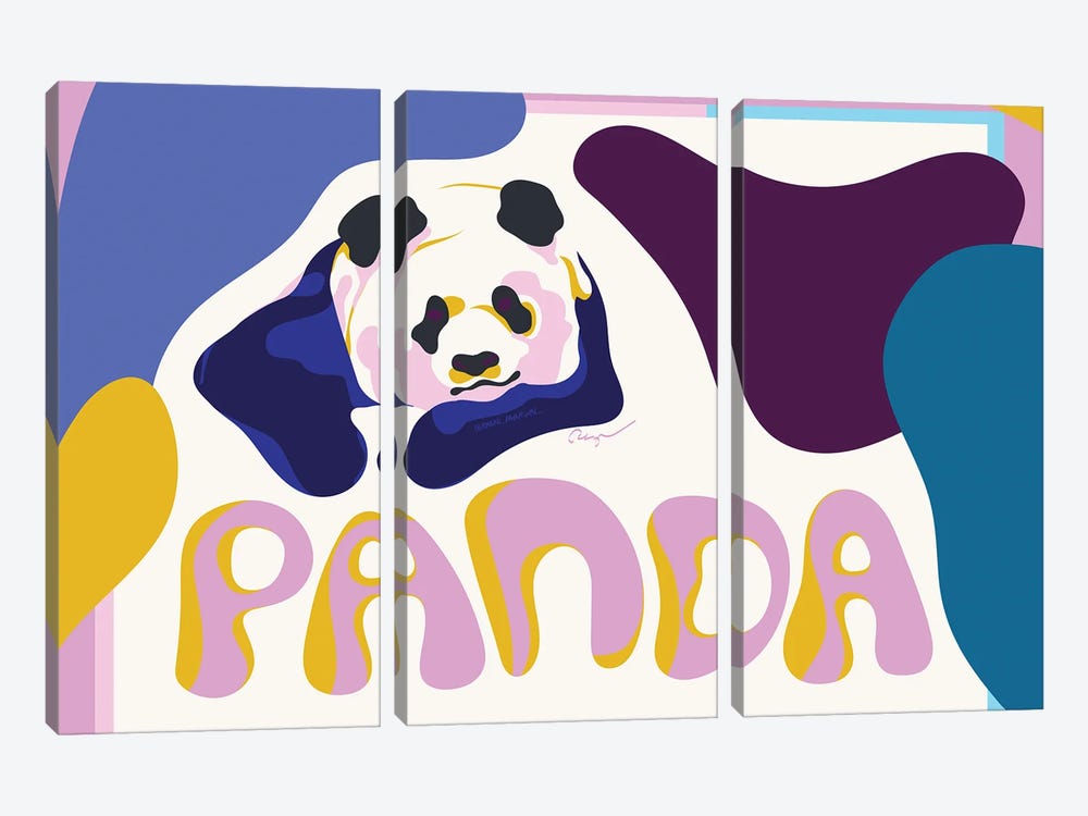 Panda Panda by Ragni Agarwal 3-piece Canvas Print