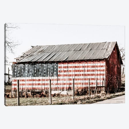 American Flag Barn Canvas Print #RGS1} by Jennifer Rigsby Canvas Wall Art
