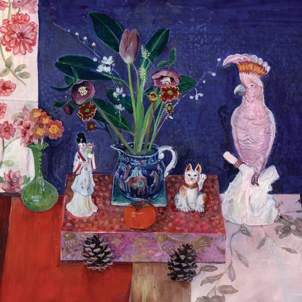 Cats: Flower Arranging For Spring Luck by Rebecca Moss Guyver