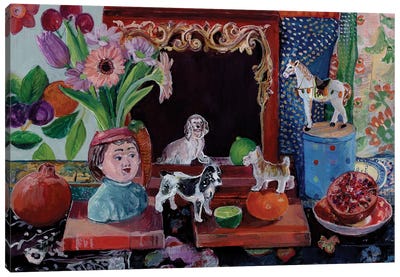 Dog And Pony Show Canvas Art Print - Pomegranate Art