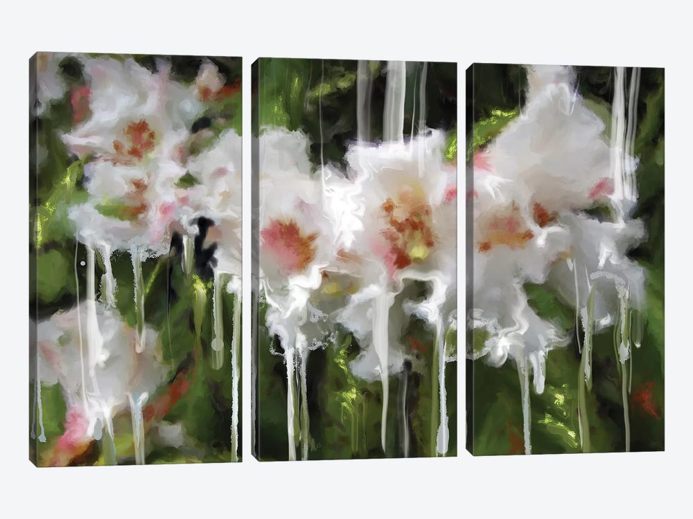White Flor I by Patricia Rodriguez 3-piece Canvas Artwork