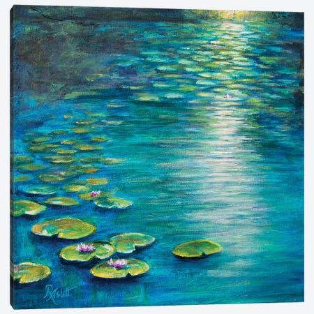 Lily Pond Canvas Print #RHC38} by Ruth Aslett Canvas Wall Art