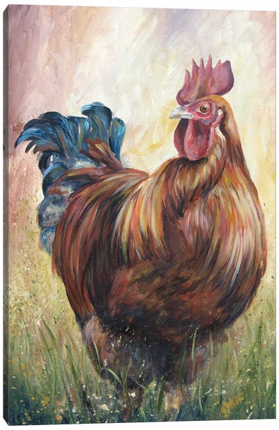 Henny Penny Canvas Art Print - Chicken & Rooster Art