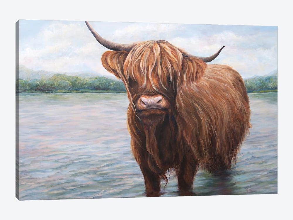 River Cow by Ruth Aslett 1-piece Canvas Art Print